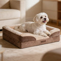 BELLA & PAL Orthopedic Dog Sofa Bed for Medium/Large Dogs – No Assembly Needed, Chew-Proof Egg-Crate Foam Dog Couch with Waterproof Liner, Washable Removable Cover (Brown, 28" L x 23" W x 6.5" Th)