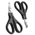 JAZZZNAP Cat Nail Clippers, Pet Nail Cutter Kitten Nail Trimmers for Cat, Puppies, Birds, Curved and Flat Tips with Non-Slip Handle (Black)