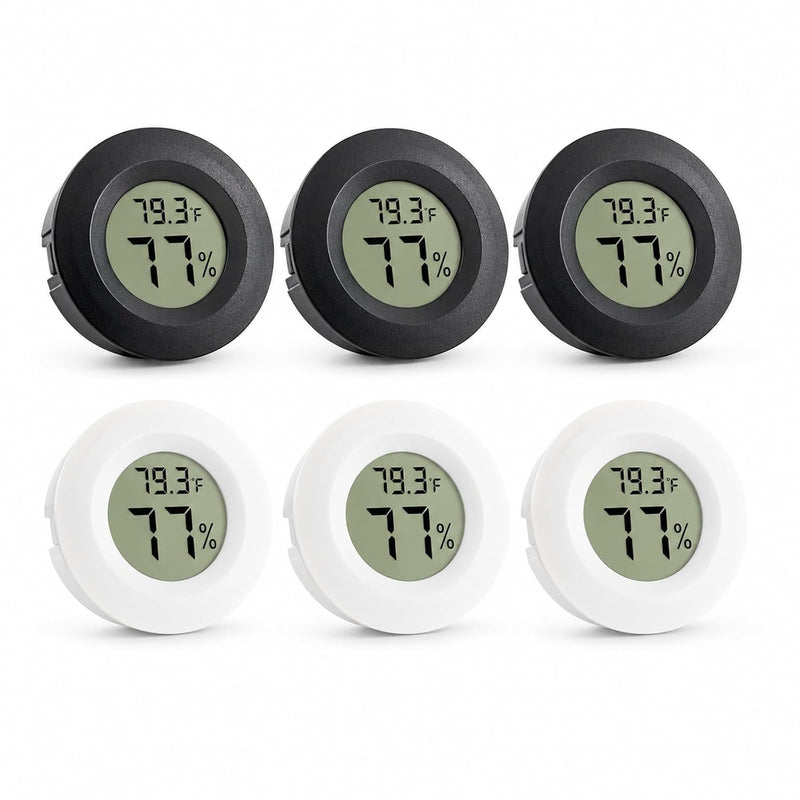 6 Pack Digital Hygrometer Meter for 3D Printer Filament Storage Box, Mini Thermometer Temperature & Humidity Monitor for