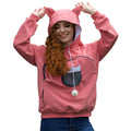ALYC Unisex Hoodies Pet Holder Cat Dog Large Pouch Carriers Pullover with Cat Printing Sweatshirt (Light pink-L)