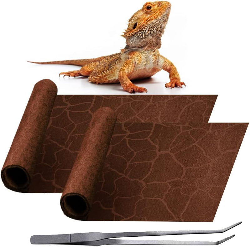 2 Pack Reptile Carpet Desert Reptile Mat & Reversible Substrate, Terrarium Liner Bedding, for Lizard,Chameleon,Gecko,Sna