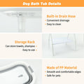 BWOGUE 2 in 1 Portable Dog Bath Tub Elevated Collapsible Dog Bathtub Washing Station with Drainage Hole for Bathing, Shower and Grooming, Pet Tub for Puppy Small Medium Dogs Indoor and Outdoor