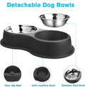 Epetslove Dog Bowls Double Dog Water and Food Bowl Stainless Steel Bowl with Non-Slip Resin Station, Pet Feeder Bowls for Puppy Medium Dogs Cats