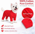 Lovelonglong Four Feet Dog Lightweight Pajamas, Pure Cotton Dog Jumpsuits 4 Legs Dog Onesies T-Shirt Stylish PJS Puppy C