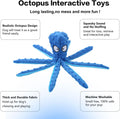 CPYOSN 2 Pack Octopus Dog Toys, No Stuffing Squeaky Crinkle Plush Chew Toys