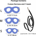 3 Pack Sugar Glider Harness and Leash Set Small Animal Training Walking Vest for Squirrel Hamster Rat Blue