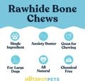 hotspot pets 10 Inch Large Rawhide Dog Bones - Made from Grass Fed Cows - Long Lasting Chews Great for Dental & Oral Car