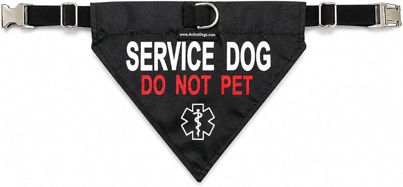 ActiveDogs Service Dog Bandana Collar, Do Not Pet, Reflective Nylon