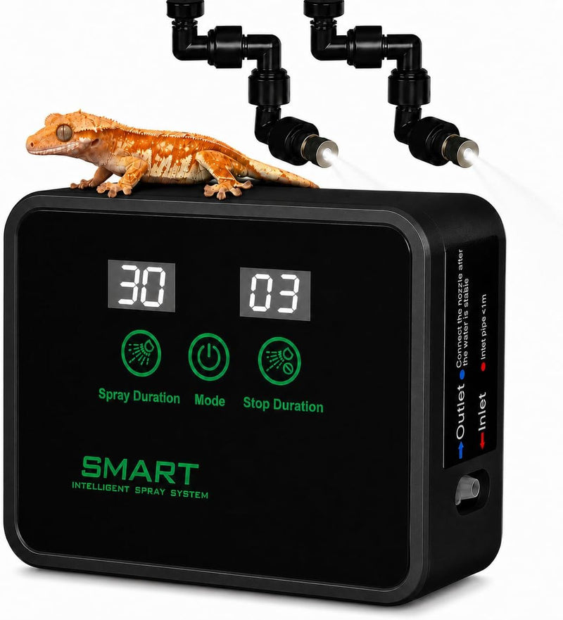 Reptile Mister, Automatic Terrarium Humidifier for Reptile Tank with Timer and 360°Rotation Srpay Nozzles, Reptile Misti