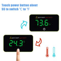 Aquarium Digital Thermometer with LED Touch Screen - Stick-on Fish Tank Thermometer for Betta Tanks, HI/LO Temperature A