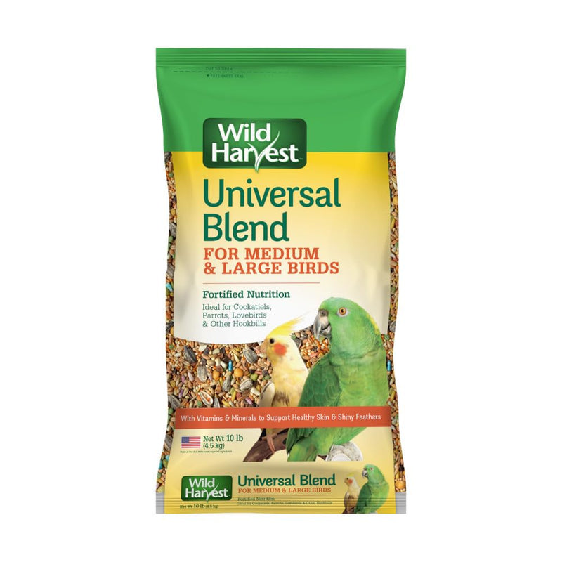 Wild Harvest Universal Blend for Medium and Large Birds 10 Pounds; Fortified Nutrition