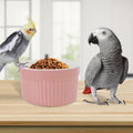 WQY Groceryshop Bird Cage Feeder Parrot Food Cage Bowl Clamp Holder Coop Cup, Ceramic Bird Cage Water Bowl, Pet Feeder Cage for Parakeet African Greys Conure Cockatiels Lovebird Budgie Chinchilla-Pink