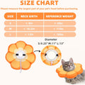 PUPTECK Cat Cone Collar Soft, Adjustable Collar Protective Recovery Alternative, Comfortable Elizabethan Flower Pet Collar Lightweight Stop Licking Neck Cone for Cats After Surgery, Orange M