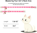 Babole Pet 2 Pack Pink Cat Collars - Spring Summer Breakaway Cat Collar with Bell, Bow and Flower Pendant, Adjustable Kitten Collars for Girl Cats, Cute Pink Plaid &Bow