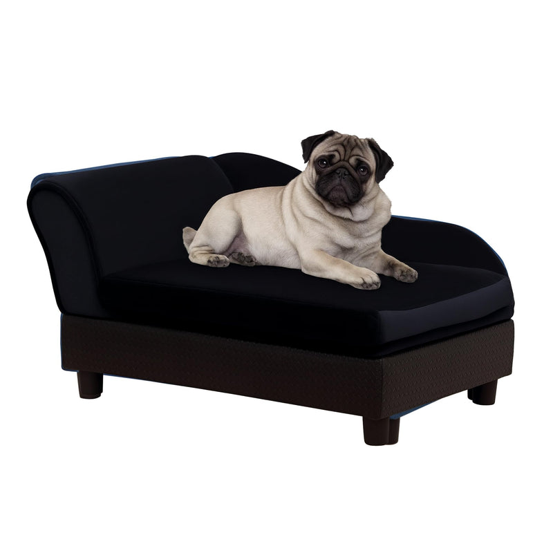 PawHut Luxury Fancy Dog Couch with Hidden Storage, Small Dog Sofa Bed with 2