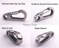 COMTIM 2 Pack Dog Tag Clips, Stainless Steel Heavy Duty Quick Clips Pet ID Tag Holder for Dog/Cat Collar and Harness