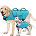 EMUST Dog Life Vest for Swimming, Reflective Large Dog Life Jacket with Two Rescue Handle, High Buoyancy Pet Floating Vest for Medium Large Dogs, Blue, XXL