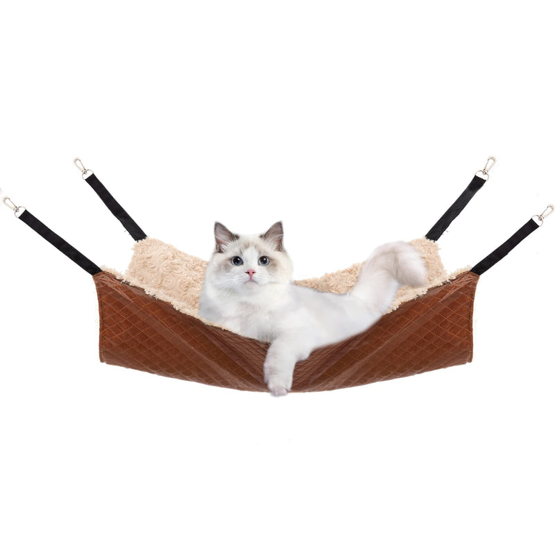 JOYELF Cat Hammock Bed, Medium Reversible Pet Cage Hammock Hanging Soft cat Bed for Kitten Ferret Puppy or Small Pet