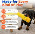 Best Pet Supplies Interactive Squeaky Dog Chew Toy, Ideal Dog Toys for Chewers, Small, Medium & Large Dogs, and Fetch Lovers - Crinkle Duck (Yellow), Large