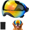 Dog Goggles UV Protection for Medium Large Breeds Rainbow PC Lens Soft TPU
