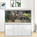 48X24IN Black Stone Aquarium Background, Rock Fish Reptile Tank Background, Natural Rocky Glass Bearded Dragon Terrarium