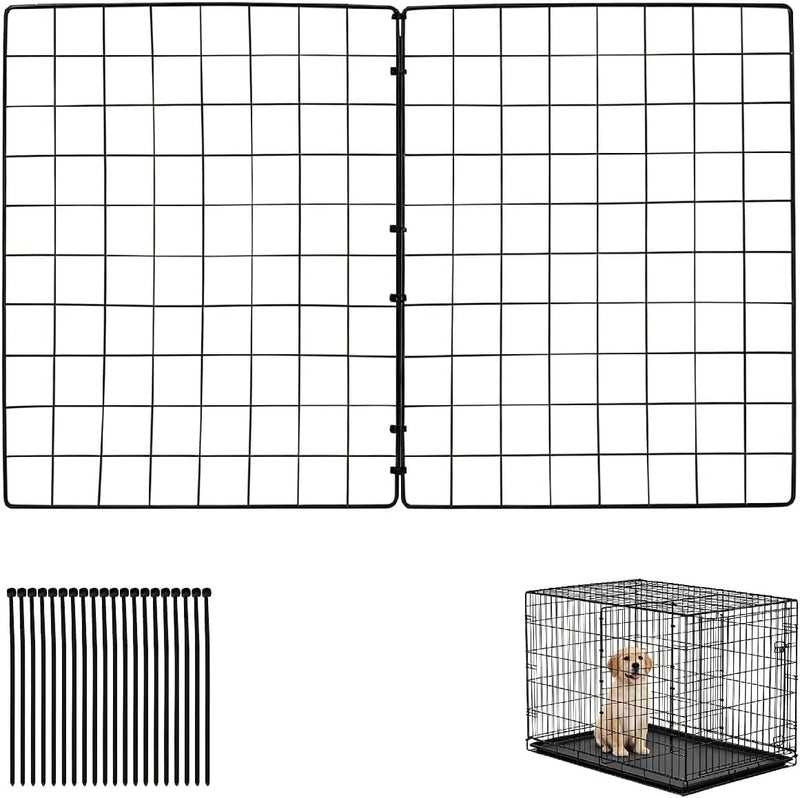 2 Pack Dog Crate Divider Panel with Ties, Adjustable Metal Kennel Divider 17.7