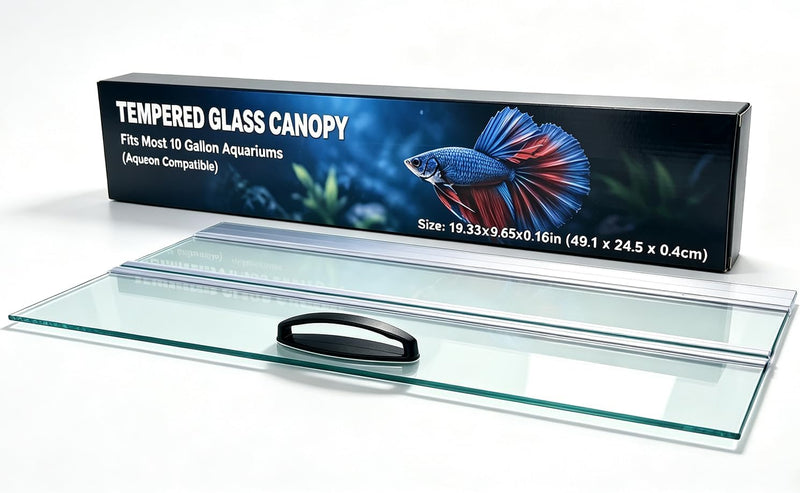 Clear Tempered Glass Aquarium Canopy Replacement Lid 19.33x9.84x0.16in Fish Tank Hood Fits Most 10 Gallon Aqueon Tanks f