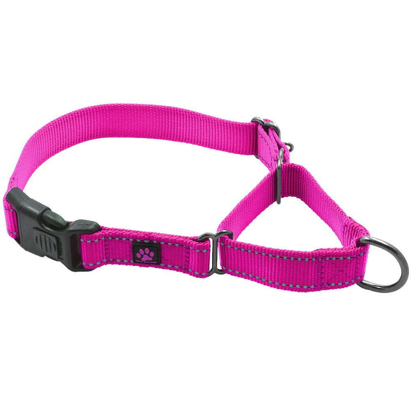 Max and Neo Nylon Martingale Collar - We Donate to a Dog Rescue for Every Collar Sold (Medium, Pink)