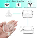 Aquarium Shrimp Feeder Dish Glass Fish Tank Feeding Bowls, 2pcs Square Glass Food Bowl (60mm), 1pcs Round Fish Feeding B
