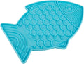 LickiMat Felix, Fish-Shaped Cat Slow Feeders Lick Mat, Boredom Anxiety Reducer; Perfect for Food, Treats, Yogurt, or Peanut Butter. Fun Alternative to a Slow Feed Cat Bowl or Dish, Turquoise