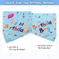 Yicostar Dog Birthday Party Supplies, Dog Birthday Bandana Set, Dog Boy Girl Birthday Party Hat with Numbers for Large Medium Small Dogs Pet (Blue)