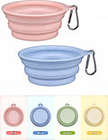 2-Pack Portable Dog Water Bowl for Travel,12OZ Food-Grade Silicone Collapsible Pet Feeding Bowl with Detachable Hook BPA Free, Leak-Proof for Small Medium Dog Cat Hiking Camping Walking and Car Rides