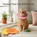 3-Piece Elizabethan Collar Set for Cats, Soft and Adjustable Post-Surgery Recovery Collars for Kittens, Puppies, and Rabbits (Pink, Orange, Yellow)