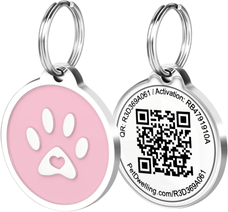 Pet Dwelling Easy Scan QR Code Pet ID Tag for Dogs & Cats