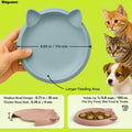 Wingcases Cat Bowls 2pcs Silicone Shallow Plates, Anti-Slip Dishwasher Safe Food and Water Dishes for Kittens