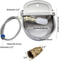 Automatic Livestock Waterer, 304 Stainless Steel with Float Valve, Animal Watering Bowl for Dogs, Horses, Goats, Cattle,