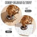 Dog Food Mat for Pet Cat Food Mat, Blue Bows Floral Absorbent Quick Dry Dog Bowl Mats for Food and Water, Non-Slip Cat Pet Feeding Mats for Floor Placemats 12"x20"