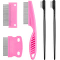 5 Pieces Dog Eye Combs Tear Stain Remover Combs Pet Grooming Comb for Small Dogs Gently Removing Eye Mucus and Crust (Pink, Black)