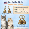 kcrygogo Quiet Brass Pet Bell Set with ID Capsule – Vintage Collar Tracking Accessory for Adult Cats & Dogs, Bird Alert Chime, Soft Crisp Sound, 2-Pack