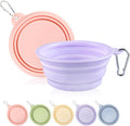 Collapsible Dog Bowls 2-Pack, Portable Travel Dog Bowl with Carabiner, Food-Grade Silicone Pet Bowl for Hiking, Walking 