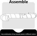 Cat Tunnel, 2-Way Collapsible Cat Tube with Interactive Peek-A-Boo Hole, Toy Ball, and Rope Ideal for Indoor Cats, Kittens, and Rabbits, Beige