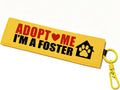 Yellow Adopt Me Dog Leash Sleeve Warning Wrap with Hook Carabiner
