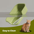 LoopTime Extra Large Cat Litter Box with High Sides,Cats Boxes for Indoor Cats,Cat Litter Pan for Kitty,Litter Box with Low Entry,Easy to Clean,Anti-Splashing,23.6" x15.7" x5.9" (Grey)