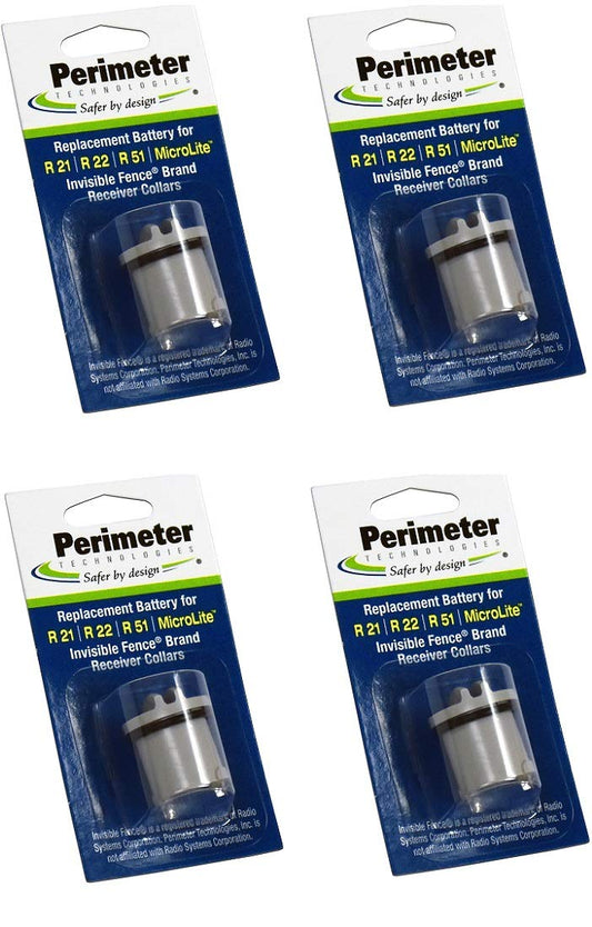 Perimeter Technologies Four Pack Dog Fence Batteries for Invisible Fence R21 or R51 Receiver Collars (4-Pack)