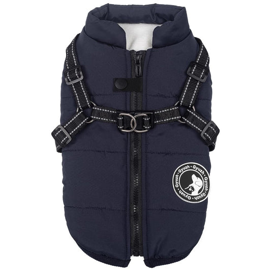Gyuzh Dog Coat with Harness Winter Dog Coat Fleece Dog Jacket Waterproof Dog Coat Zipper Dog Jacket Puppy Coat Small Dog Clothes Dog Coat with Reflective Harness for Smal Medium Large Dogs