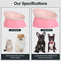 Bulldog Bowl Anti-Slip Dog Cat Dish Detachable Rubber Dog Bowl Pet Sterile Tilted Pet Feeder Slope Base (Pink, 2 Cup (Small/Medium Dog))