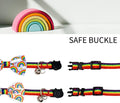 Casidoxi 2 Pcs Rainbow Cat Collar Breakaway with Bell, Pride Cat Bow Tie Collars for LGBT Pride Month Cats Puppy Pride Apparel