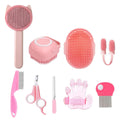 9PCS Pet Gromming Kit，Cleaning Brush Removes Loose Hair, Pet Bath Brush,Shampoo Brush, Nail Clipper, Flea Comb for Dogs&Cats and Small Animal Grooming Kit.