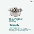 PEGGY11 Deep Stainless Steel Anti-Slip Dog Bowls - 2-Pack, 3 Cups