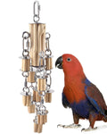 KATUMO Parrot Toys for Large Birds with Detachable Parts, 304 Stainless Steel and Natural Hardwood Chew Toy for Macaw, Cockatoo, African Greys, Medium to Large Parrots, Safe and Durable